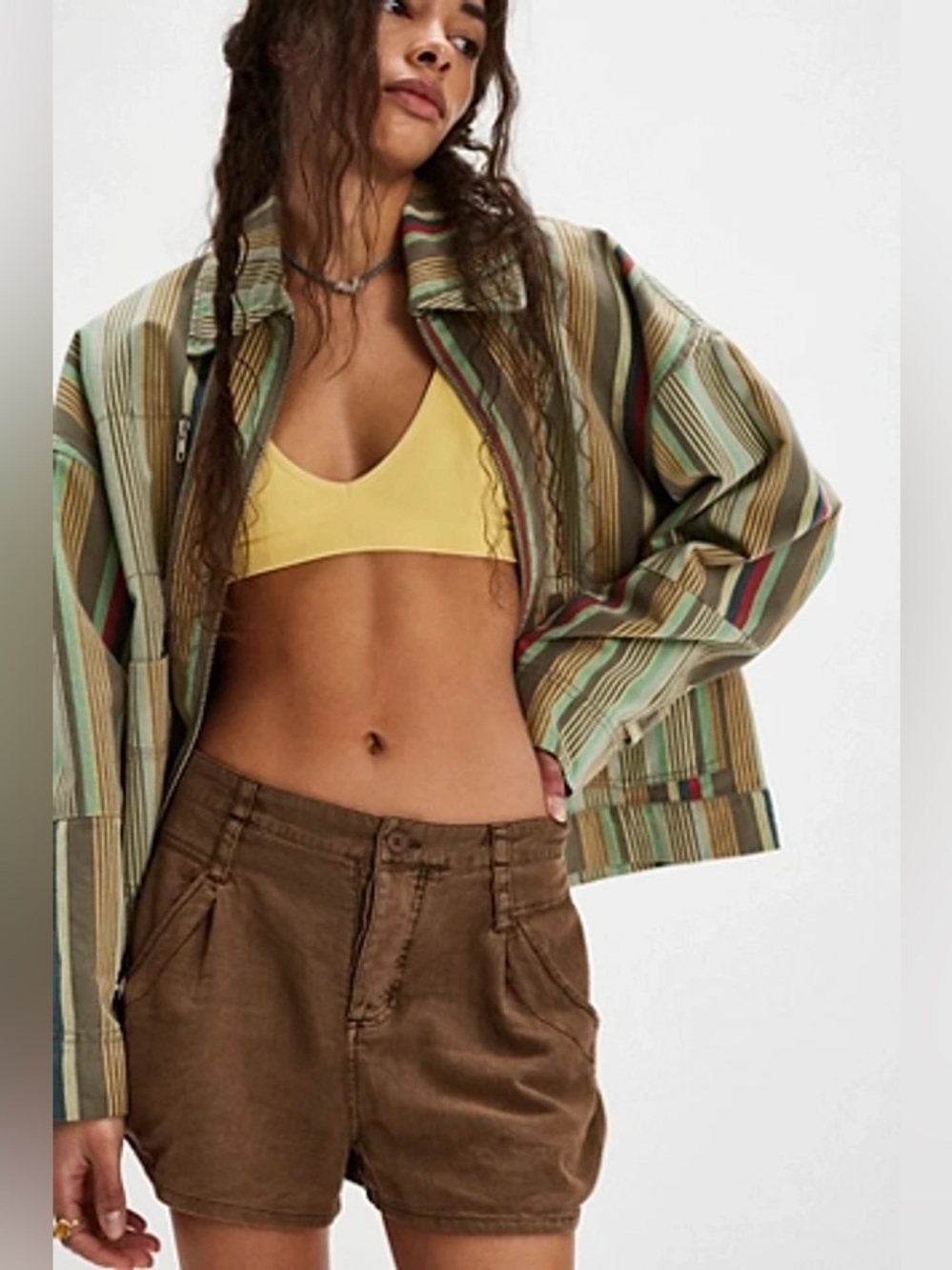 NWT Free people Audra Linen Shorts Size 8 Women's Brown Linen Shorts